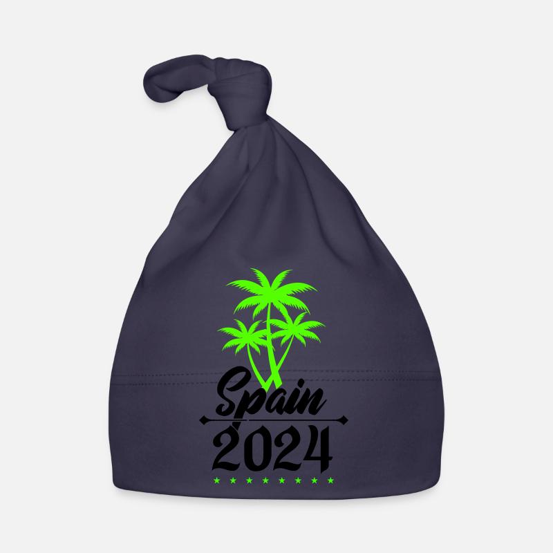 Spain 2024 Palm Trees Organic Baby Cap