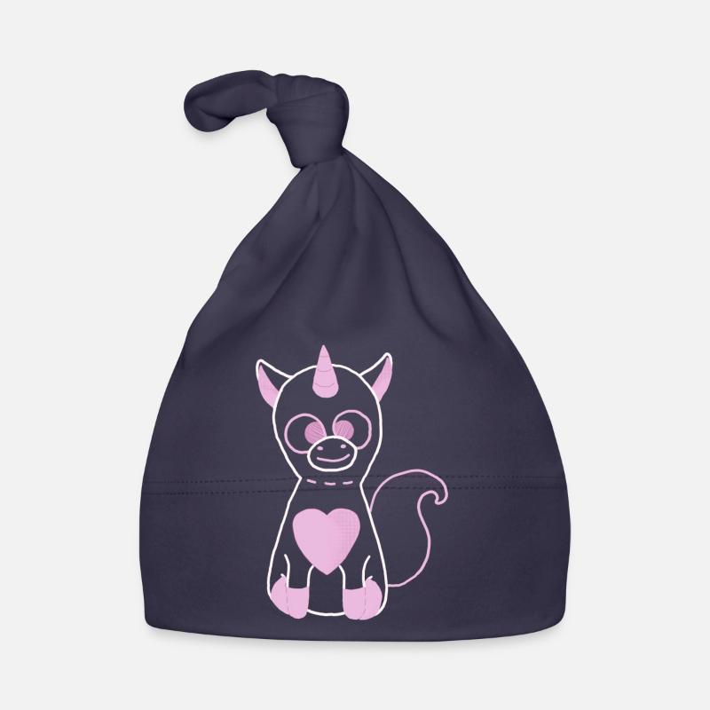 licorne - Bonnet bio Bébé - marine