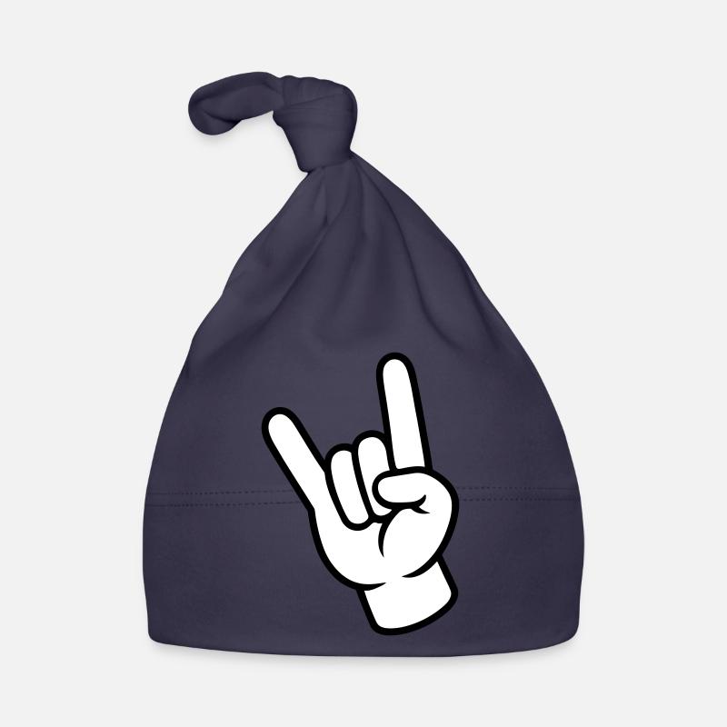 Fête de signature de la main - Bonnet bio Bébé - marine