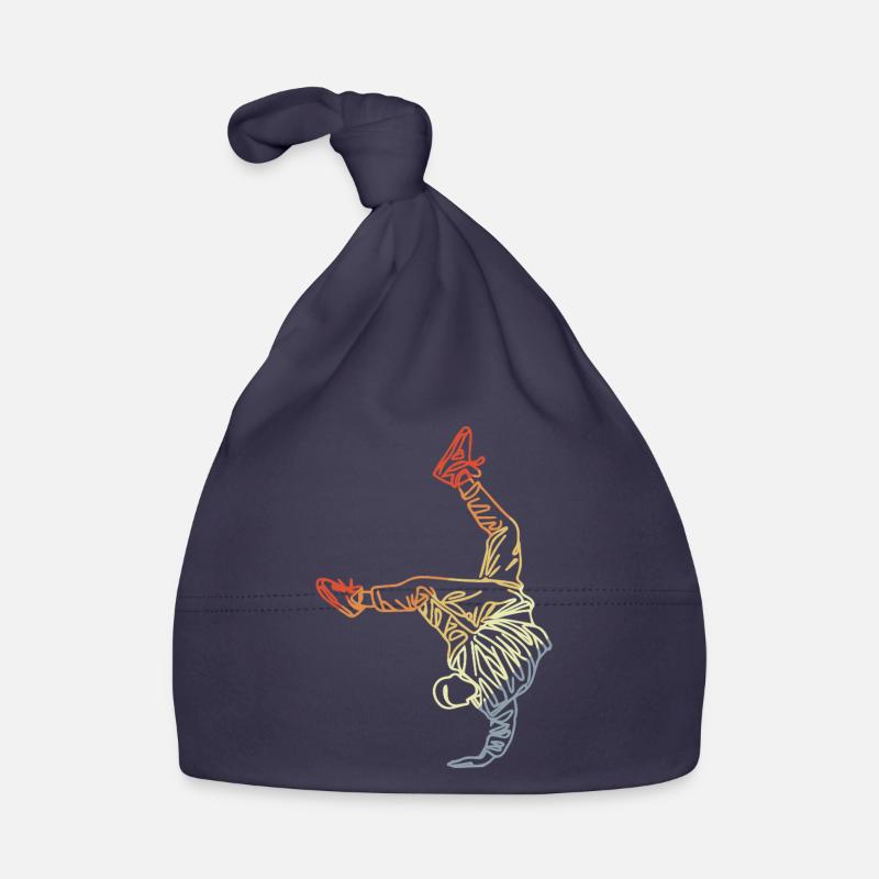 Dessin vintage Breakdancer - Bonnet bio Bébé - marine
