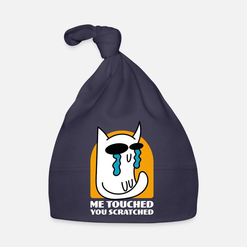 Moi Touché Vous Rayé Drôle De Chat Dessin Animé Bonnet bio Bébé