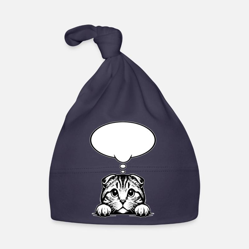 Bulle de dialogue du chat à oreilles pliées écossais Bonnet bio Bébé