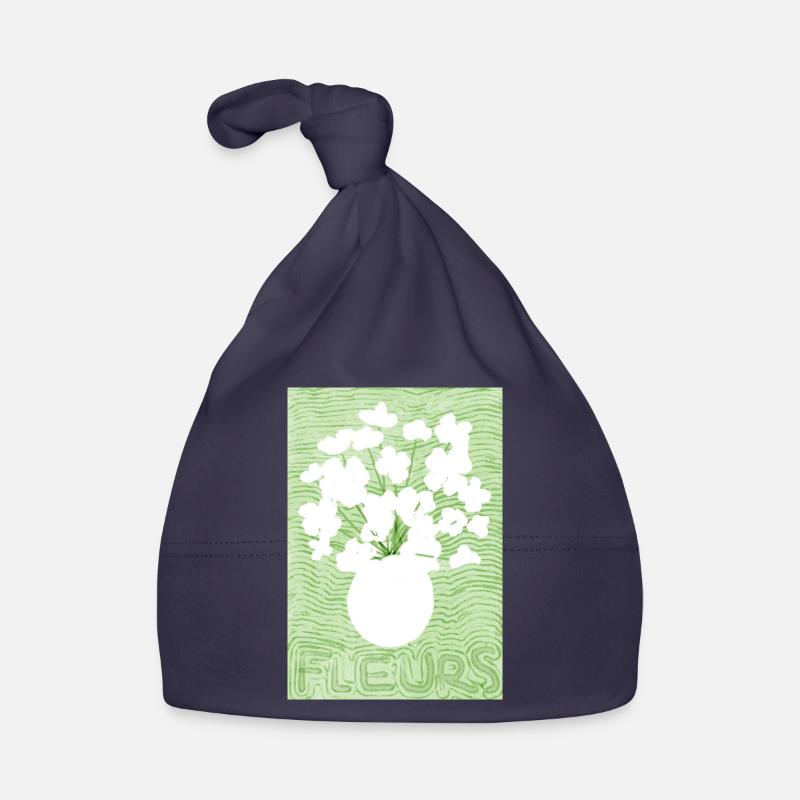French flower silhouette  Organic Baby Cap