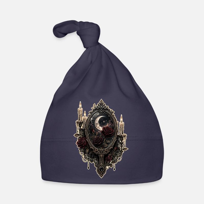 Gothic Mirror with Roses and Candles Organic Baby Cap