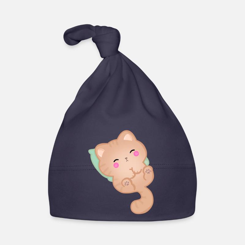 Süße schlafende Katze Geschenkidee Kätzchen Baby Bio-Mütze