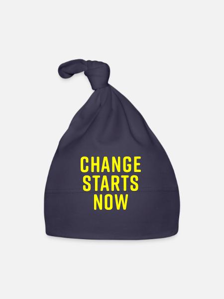 change starts now - Organic Baby Cap - navy - Front