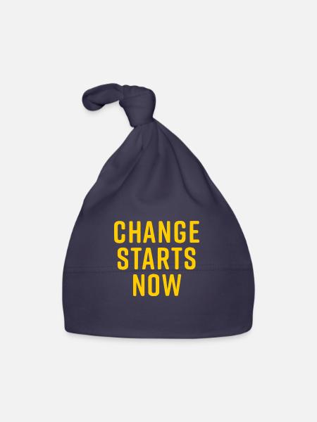 change starts now - Organic Baby Cap - navy - Front