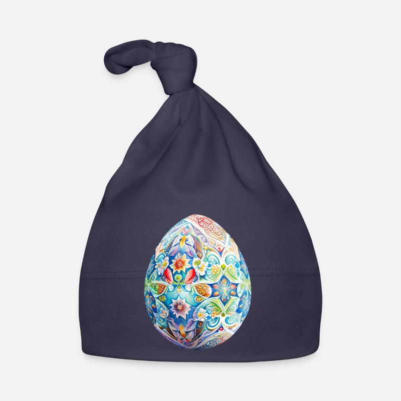 Colorful Easter egg and spring decoration - Organic Baby Cap - navy