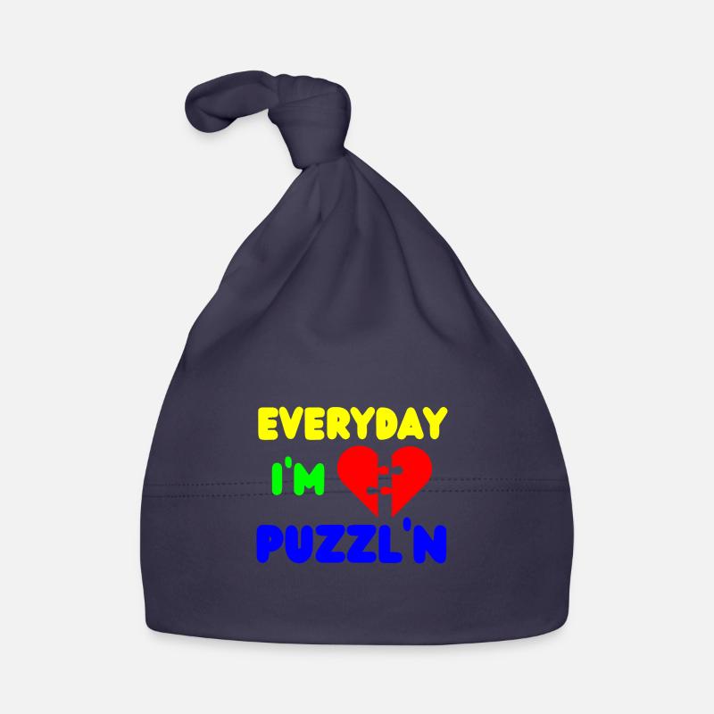 Everyday I'm Puzzl'n Funny Puzzle Solver Organic Baby Cap