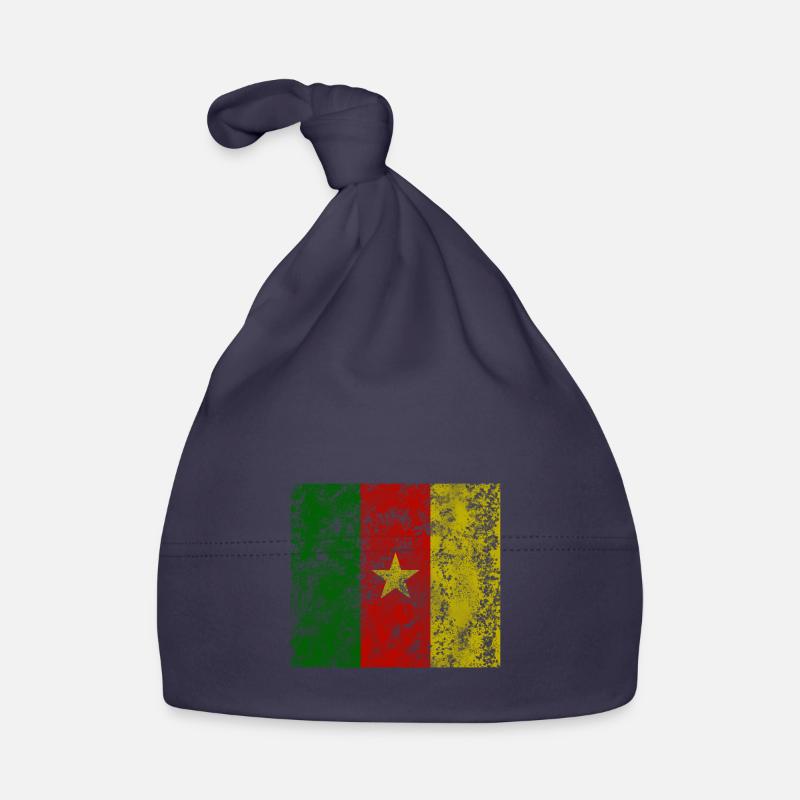 Drapeau vintage du Cameroun - Bonnet bio Bébé - marine