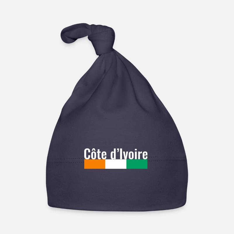 Côte d’Ivoire Côte d’Ivoire Drapeau ivoirien - Bonnet bio Bébé - marine