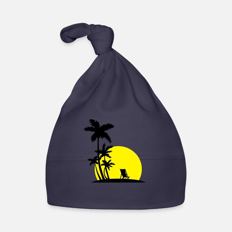 Paradise - Palm trees and sunset Bonnet bio Bébé