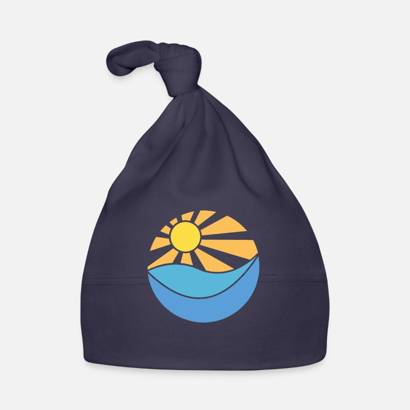 Soleil et mer - Bonnet bio Bébé - marine