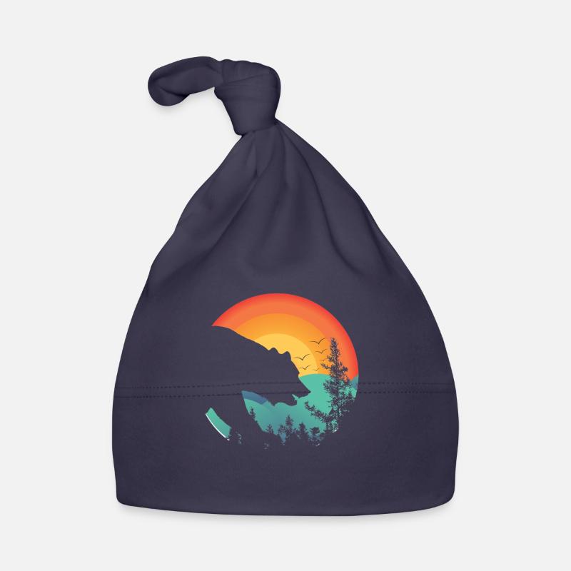 un Ours - Bonnet bio Bébé - marine