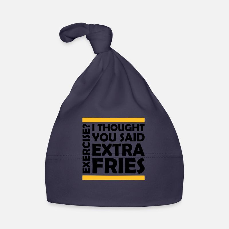 Exercise Extra Fries Quote Organic Baby Cap