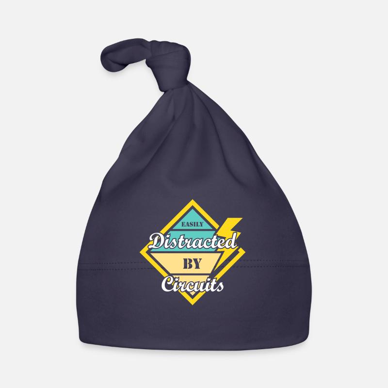 Distracted by Circuits Electro Worker Engineer Organic Baby Cap