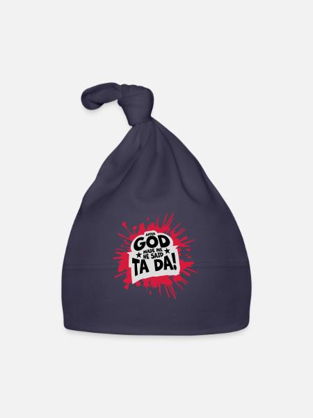 after god made me - Baby Bio-Mütze - Navy - Vorne