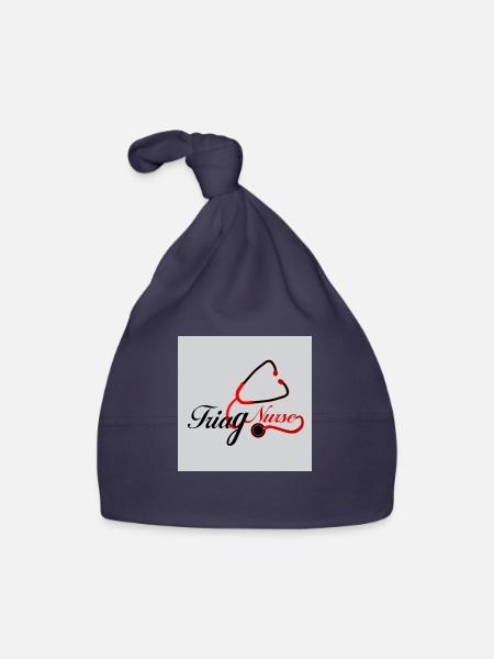 Conception de t-shirt infirmière - Bonnet bio Bébé - marine - Devant