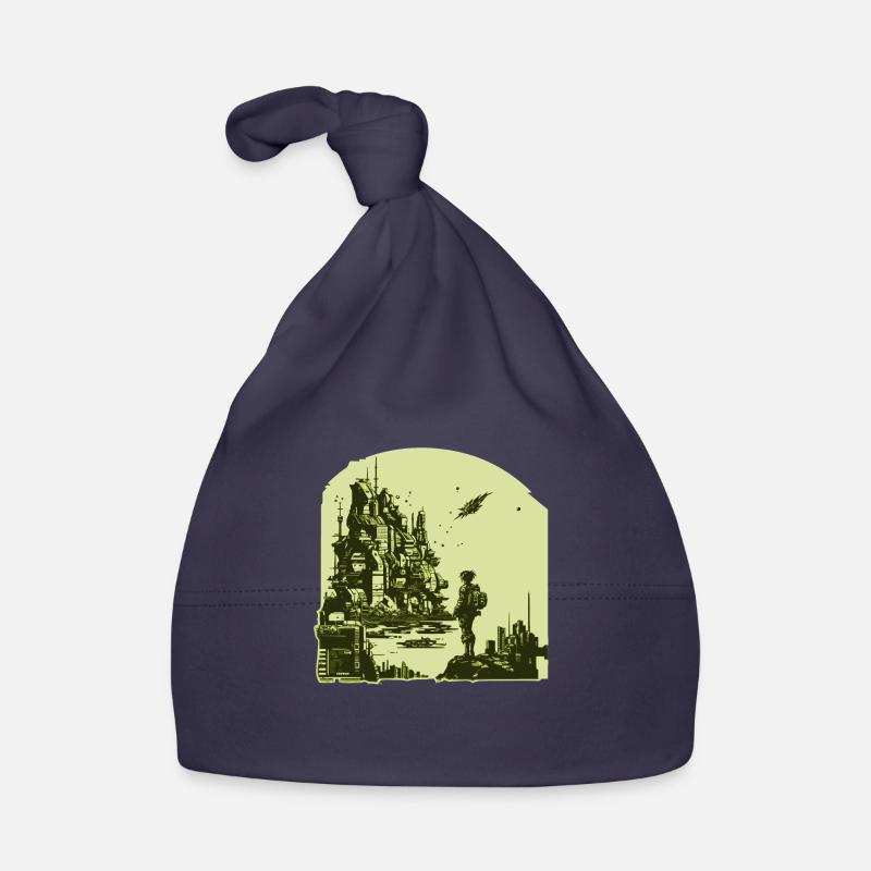 Bande dessinée de science-fiction dans un style rétro 8 bits Bonnet bio Bébé