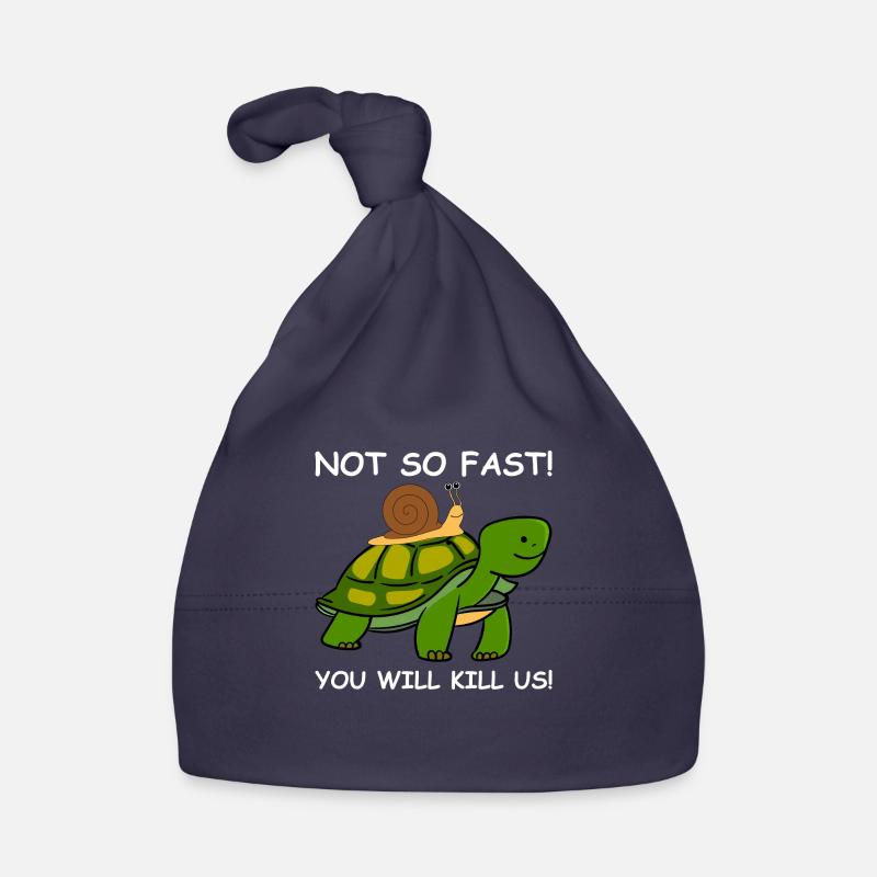 Turtle Snail NOT SO FAST Organic Baby Cap