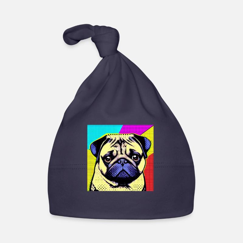 Mops Pop Art Baby Bio-Mütze