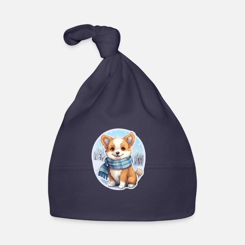 Welsh Corgi avec écharpe Bonnet bio Bébé