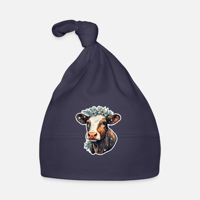 Advent calf with wreath Organic Baby Cap