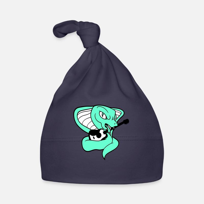 Evil Cobra Snake Playing Tongue Guitar Guitarist Organic Baby Cap