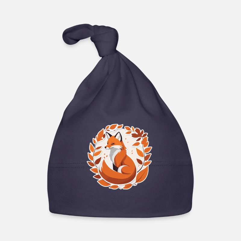 Fuchs im Herbst #2 - Baby Bio-Mütze - Navy