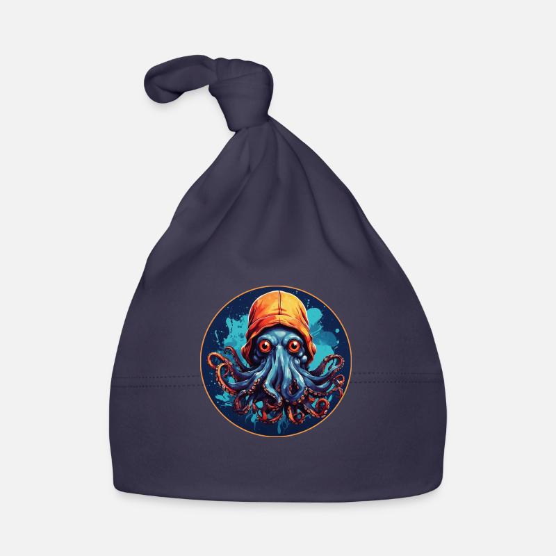octopus with hat funny octopus design Organic Baby Cap