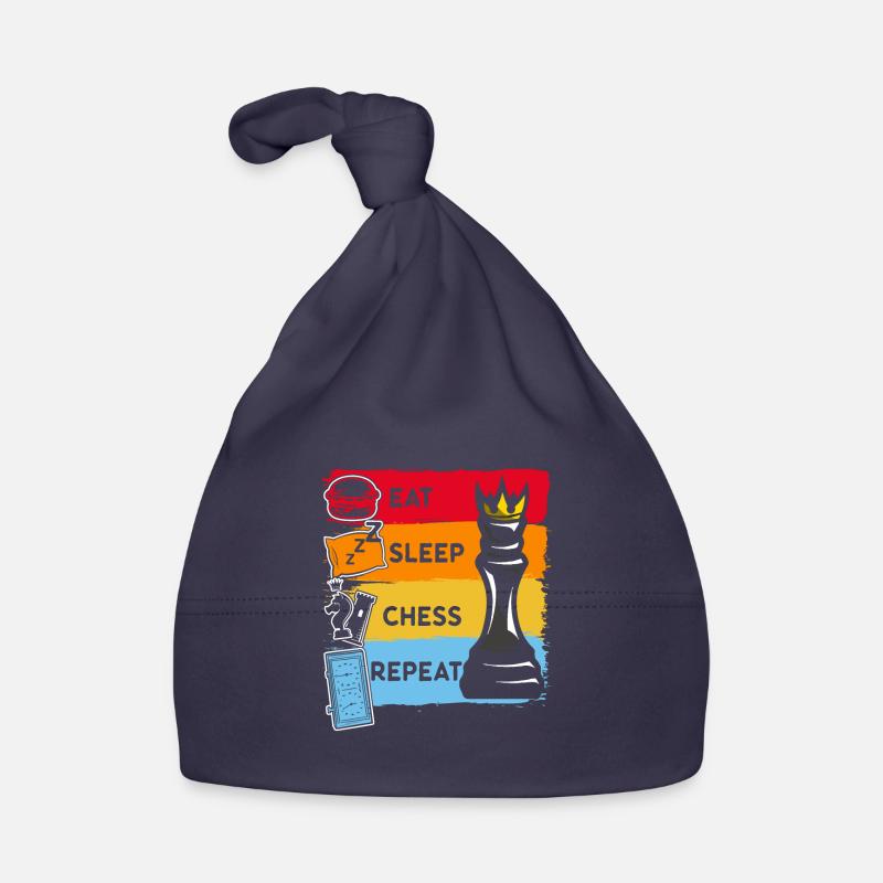 Witziger Schachkönig Eat Sleep Schach Repeat Baby Bio-Mütze