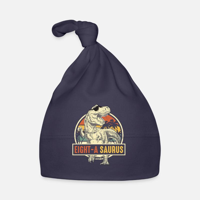 Roar I'm 8 | 8th Birthday Boy Dino Organic Baby Cap