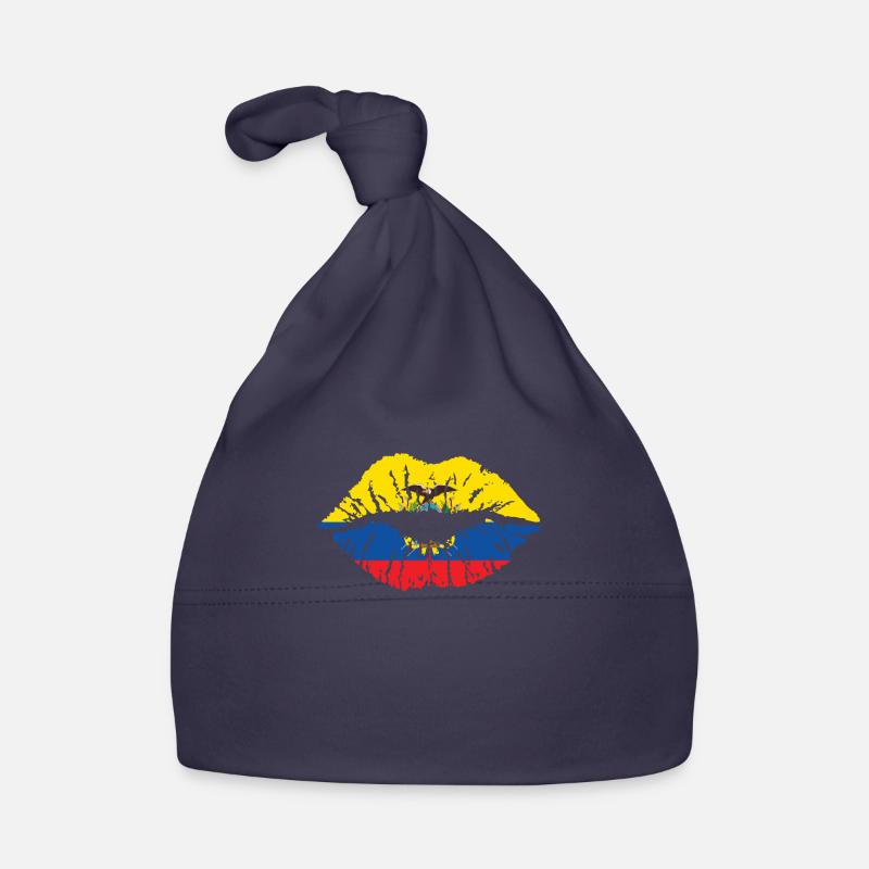 Drapeau du cœur de l’Équateur Drapeau espagnol - Bonnet bio Bébé - marine