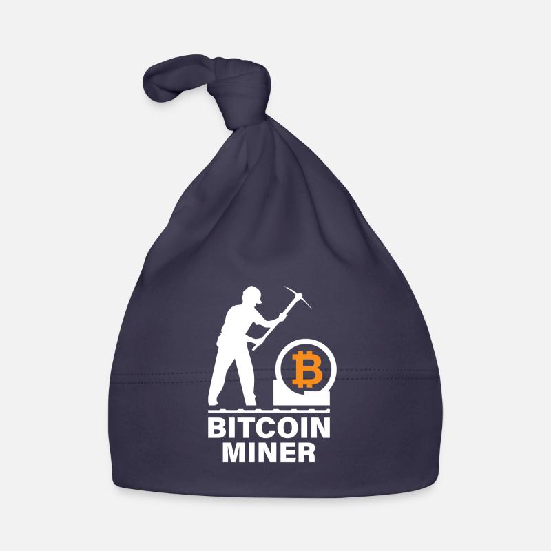 Bitcoin BTC Satoshi Miner Mining Maximalist - Bonnet bio Bébé - marine