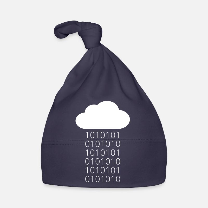 Cloud Data Rain Binary Organic Baby Cap