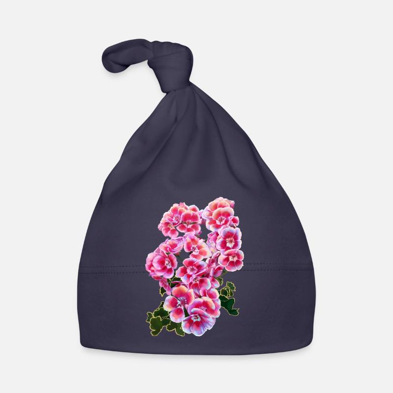 fleur - Bonnet bio Bébé - marine