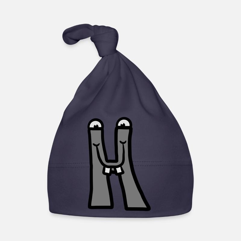 Letter H comic face funny monsters Organic Baby Cap