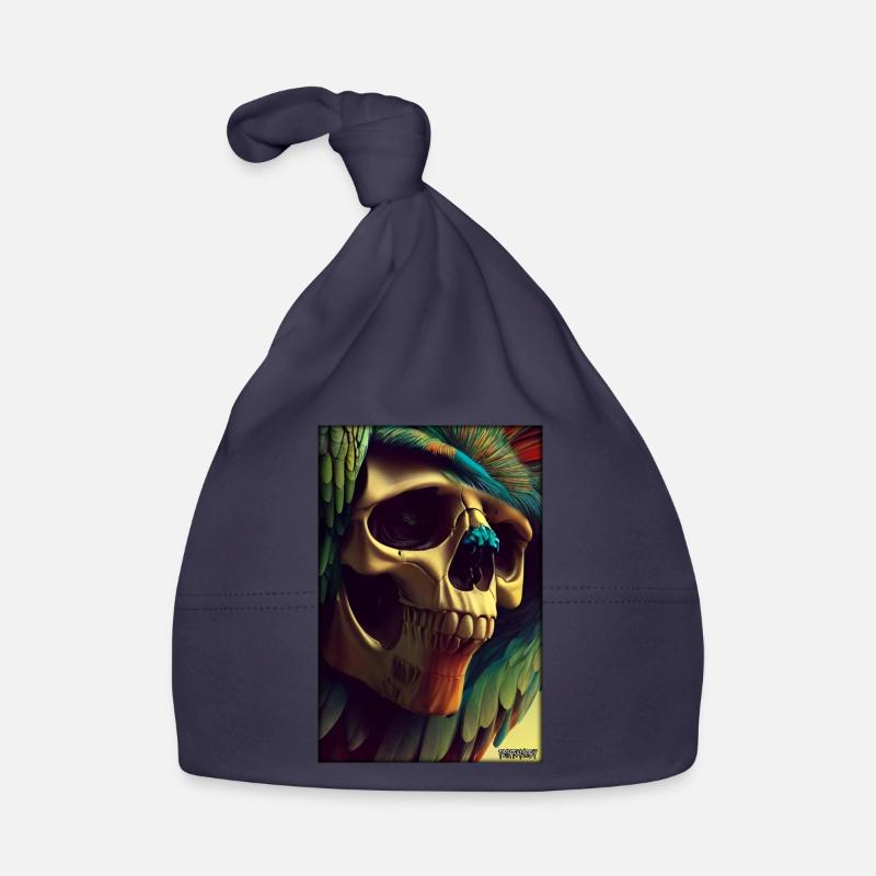 Skull Parrot Feather Skeleton Organic Baby Cap