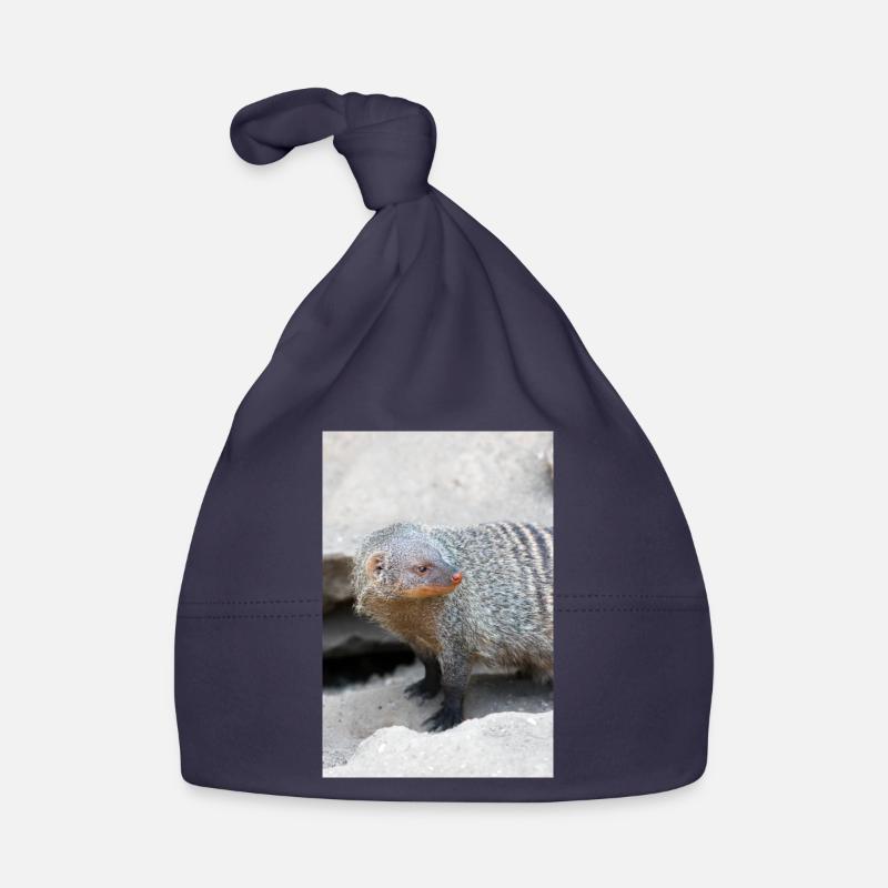 Gebänderte Manguste oder Zebramanguste Baby Bio-Mütze