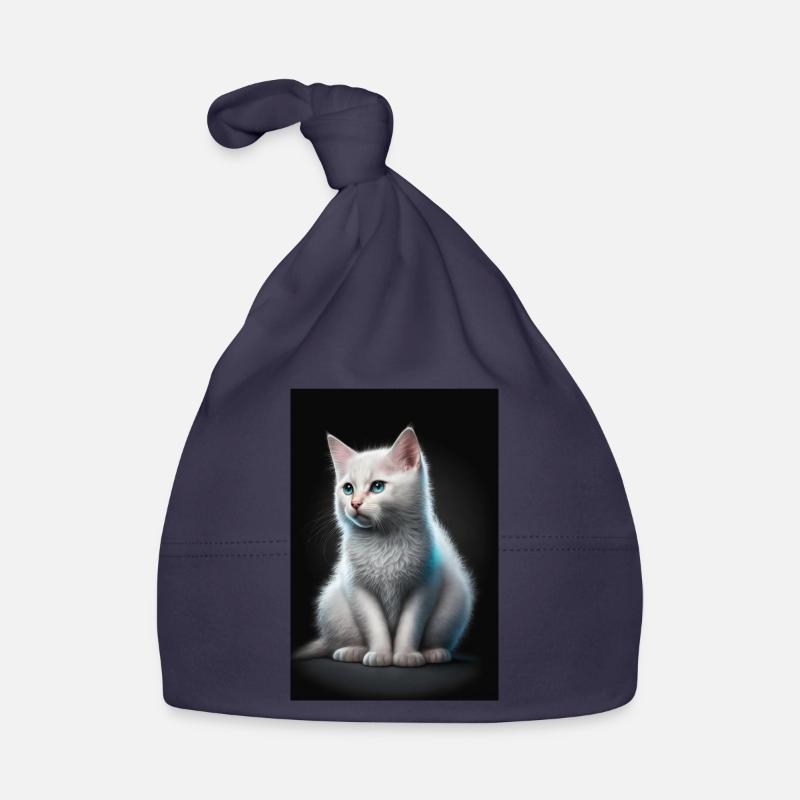 Chat blanc Bonnet bio Bébé
