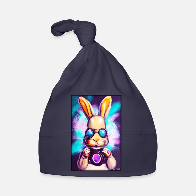 Easter Easter Cyber Future Sci-Fi Animal - Organic Baby Cap - navy