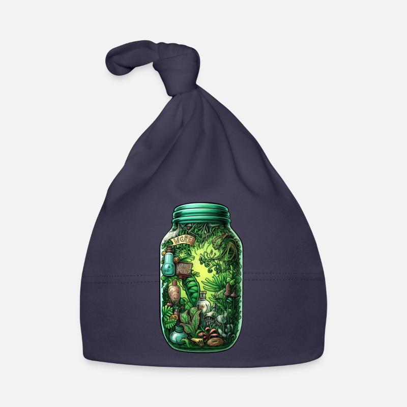 Jungle Bottle Drawing Organic Baby Cap