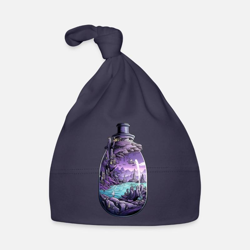 Sunken City Bottle Drawing Organic Baby Cap