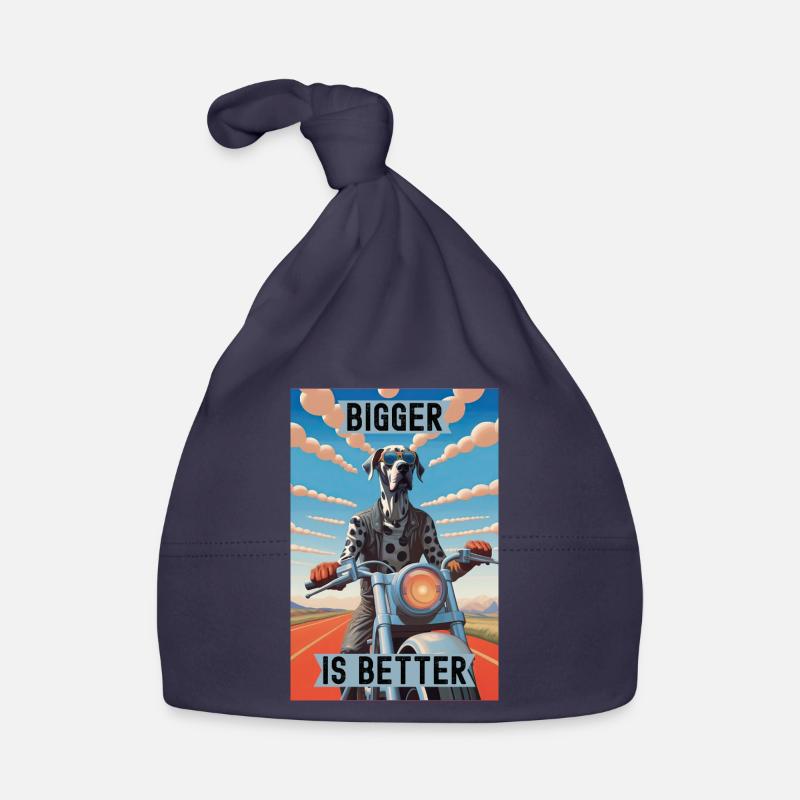 Bigger is Better : Great Dane Riding a Motorcycle Organic Baby Cap