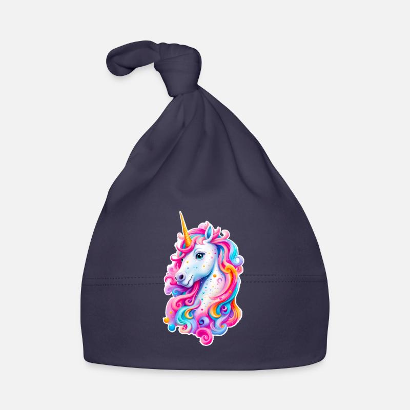 Regenbogen Einhorn 01 Baby Bio-Mütze