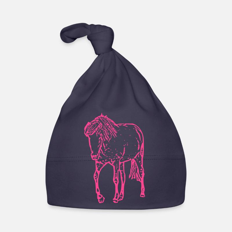 Pferd rosa pink Baby Bio-Mütze