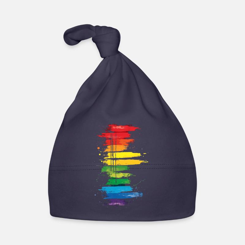 Subtle and Cool Dripping Pride Flag Rainbow Design Organic Baby Cap