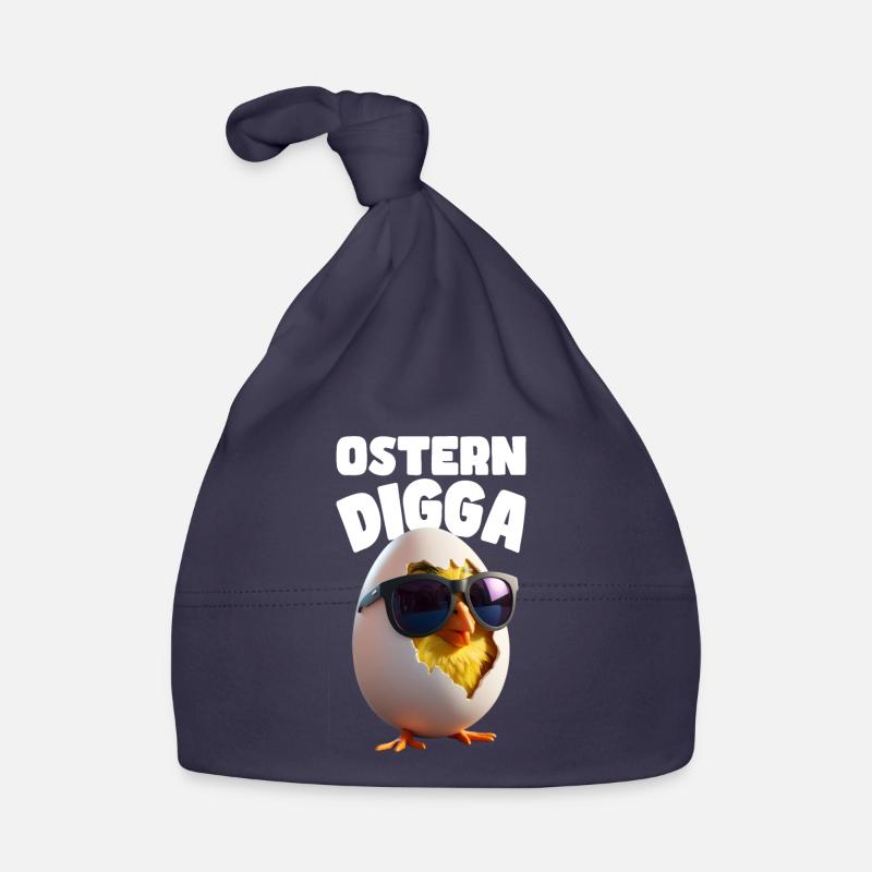 Funny Easter Digga Design with Chick and Egg Organic Baby Cap