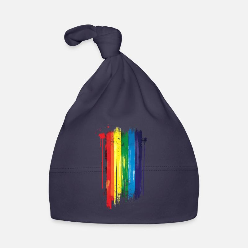 Subtle and Cool Dripping Pride Flag Rainbow Design Organic Baby Cap