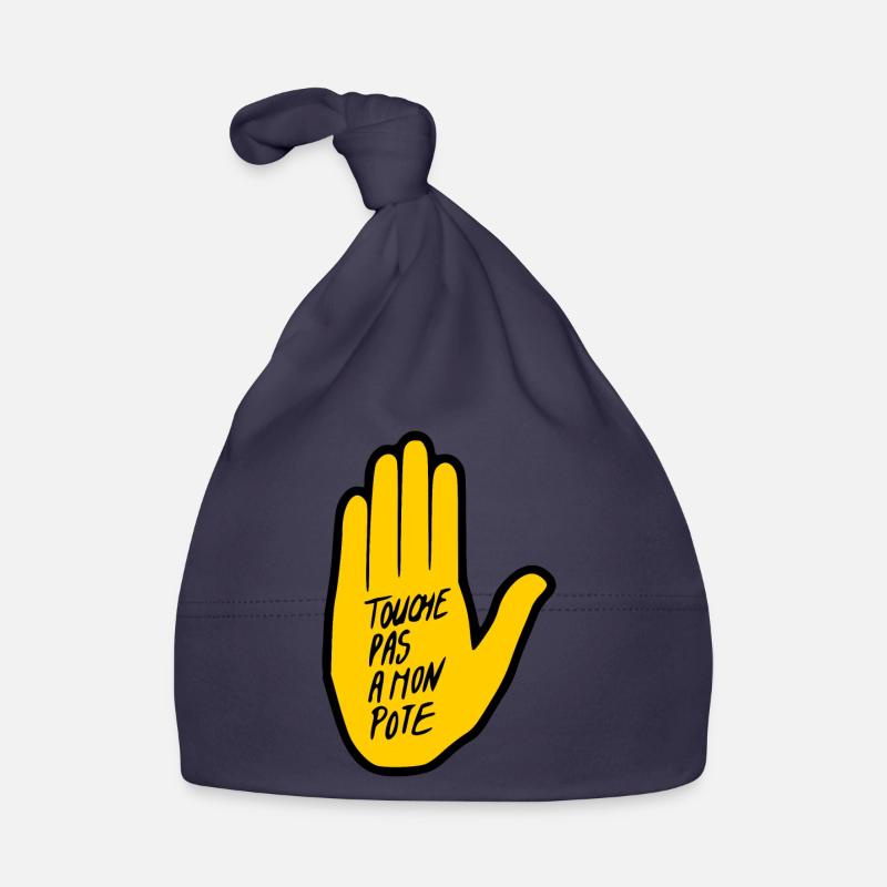 touche pas a mon pote - Bonnet bio Bébé - marine